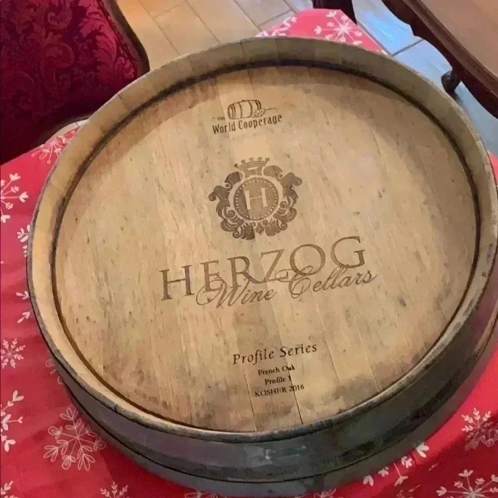 Handmade Lazy Susan Wine Barrel top